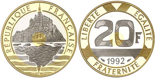 1992. Francia. 20 francos. (Fr. ... 