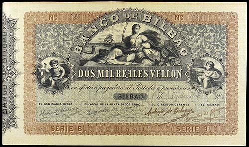 (1859). Banco de Bilbao. 100, 200, ... 