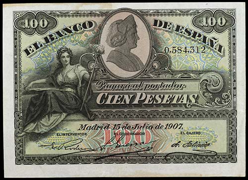 1907. 100 pesetas. (Ed. B126) (Ed. ... 