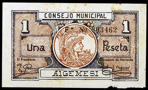 Algemesí (Valencia). 1 peseta. ... 