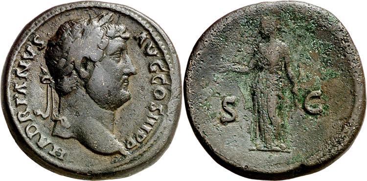 (136 d.C.). Adriano. Sestercio. ... 