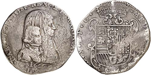 1666. Carlos II. Milán. 1 felipe. ... 