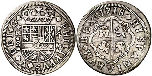 1718. Felipe V. Sevilla. M. 4 ... 