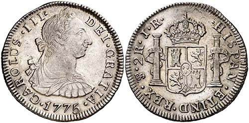 1775. Carlos III. Potosí. JR. 2 ... 