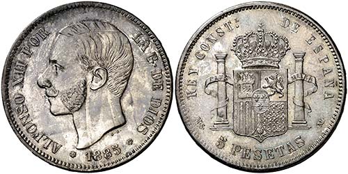 1885*1887. Alfonso XII. MSM. 5 ... 