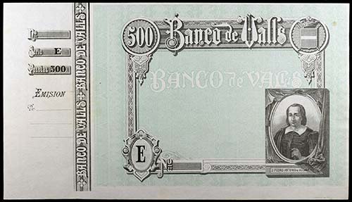 (1892). Banco de Valls. 500 ... 