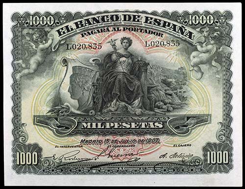 1907. 1000 pesetas. (Ed. B106) ... 