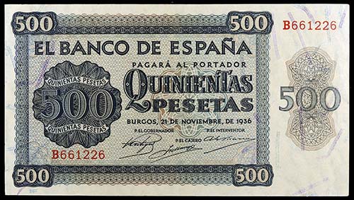 1936. 500 pesetas. (Ed. D23a) (Ed. ... 
