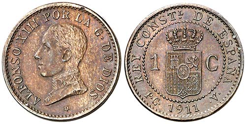 1911*1. Alfonso XIII. PCV. 1 ... 