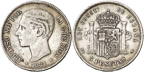 1881*1881. Alfonso XII. MSM. 5 ... 