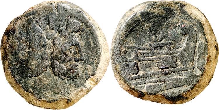 (169-157 a.C.). Gens Naevia. As. ... 