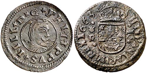 1663. Felipe IV. Coruña. R. 16 ... 