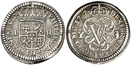 1707. Felipe V. Segovia. Y. 1 ... 