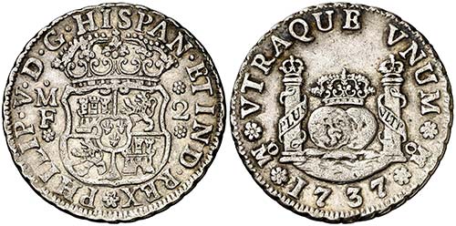 1737/6. Felipe V. México. MF. 2 ... 