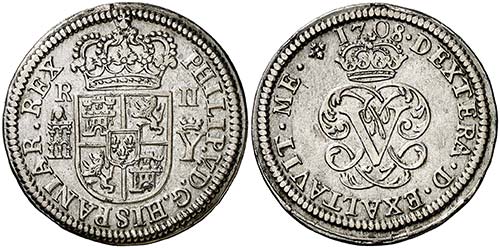 1708. Felipe V. Segovia. Y. 2 ... 