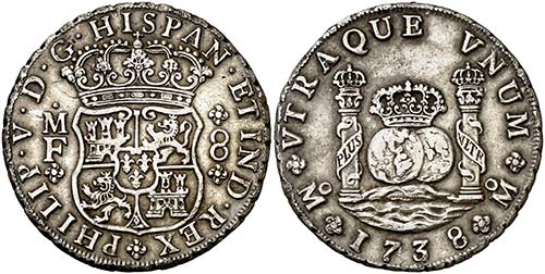 1738. Felipe V. México. MF. 8 ... 