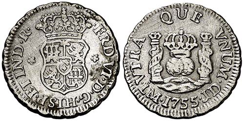 1755. Fernando VI. Lima. JD. 1/2 ... 