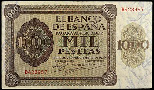 1936. Burgos. 1000 pesetas. (Ed. ... 