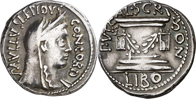 (62 a.C.). Gens Aemilia. Denario. ... 