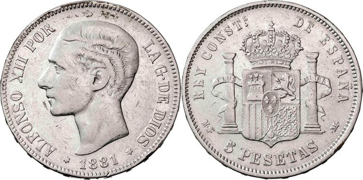 1881*1881. Alfonso XII. MSM. 5 ... 