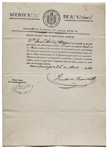 1836. Acción de 1000 reales de ... 