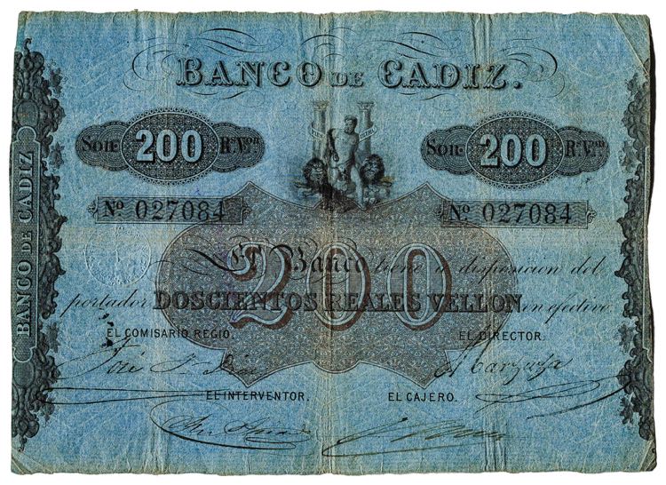 (1847). Banco de Cádiz. 200 ... 