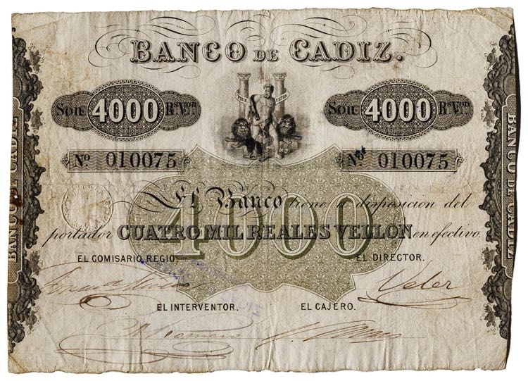 (1847). Banco de Cádiz. 4000 ... 