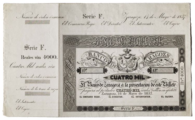 1857. Banco de Zaragoza. 4000 ... 