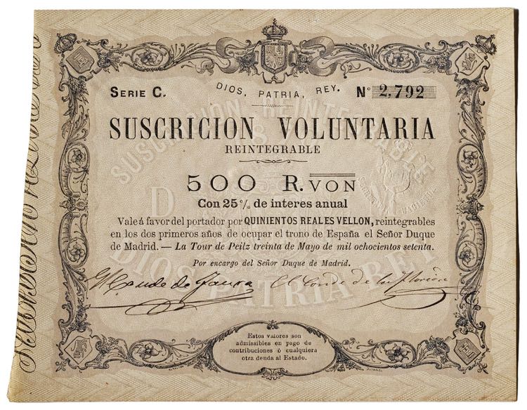 1870. Carlos VII, Pretendiente. La ... 