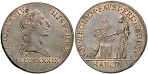 1789. Carlos IV. Barcelona. Medalla de ... 