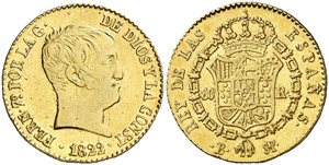 1822. Fernando VII. Barcelona. SP. 80 ... 