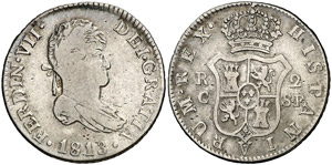 1813. Fernando VII. Catalunya. SF. 2 reales. ... 