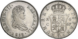 1812. Fernando VII. Catalunya. SF. 4 reales. ... 