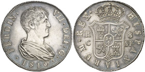 1810. Fernando VII. Catalunya. SF. 8 reales. ... 