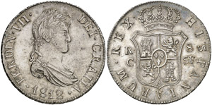 1812. Fernando VII. Catalunya. SF. 8 reales. ... 