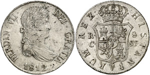 1812. Fernando VII. Catalunya. SF. 8 reales. ... 