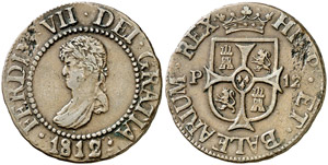 1812. Fernando VII. Mallorca. 12 diners. ... 