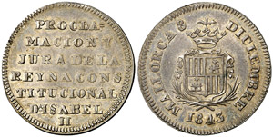 1843. Isabel II. Mallorca. Mayoría de Edad. ... 