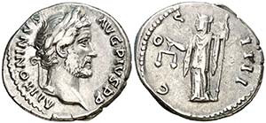 (146 d.C.). Antonino pío. Denario. (Spink ... 