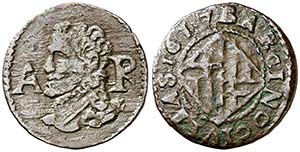 1617. Felipe III. Barcelona. 1 ardit. (Cal. ... 