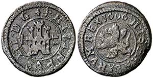 1606. Felipe III. Segovia. 2 maravedís. ... 