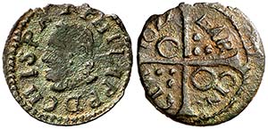 1622. Felipe IV. Barcelona. 1 diner. (Cal. ... 
