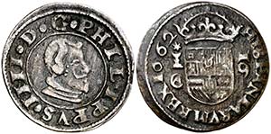 1662. Felipe IV. Cuenca. . 16 maravedís. ... 