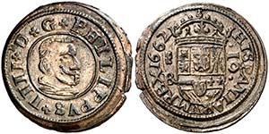1662. Felipe IV. Sevilla. . 16 maravedís. ... 