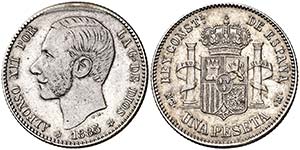 1885*1885. Alfonso XII. MSM. 1 peseta. (Cal. ... 