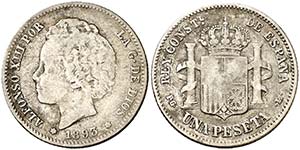 1893*----. Alfonso XIII. PGL. 1 peseta. ... 