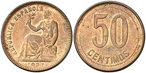 1937*--. II República. 50 céntimos. (Cal. ... 