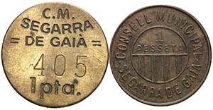Segarra de Gaià. 1 peseta (dos). (T. 2672 y ... 