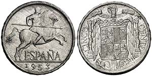 1953. Estado Español. 5 céntimos. (Cal. ... 