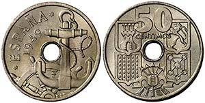 1949*E51. Estado Español. 50 céntimos. ... 